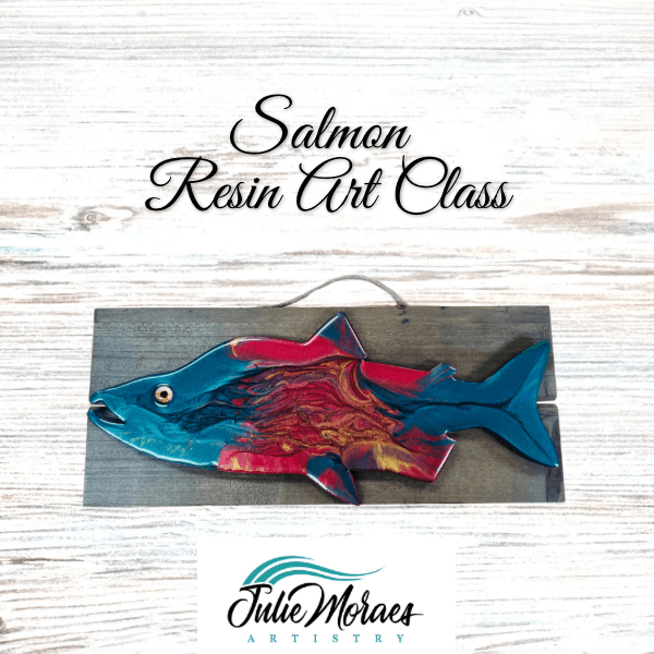Square Pic Resin Salmon