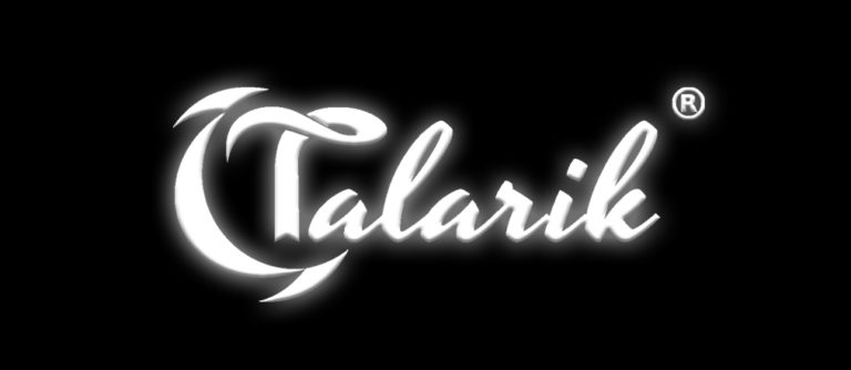 Talarik Full Logo white on black Registered2 768x334